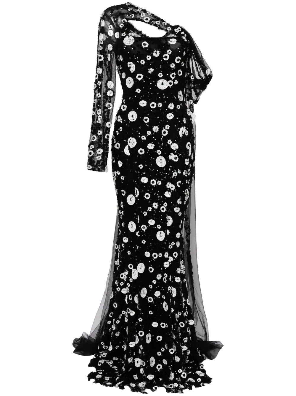 Sequin-Embellished Tulle Gown