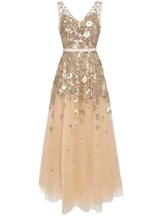 Beaded Tulle Gown