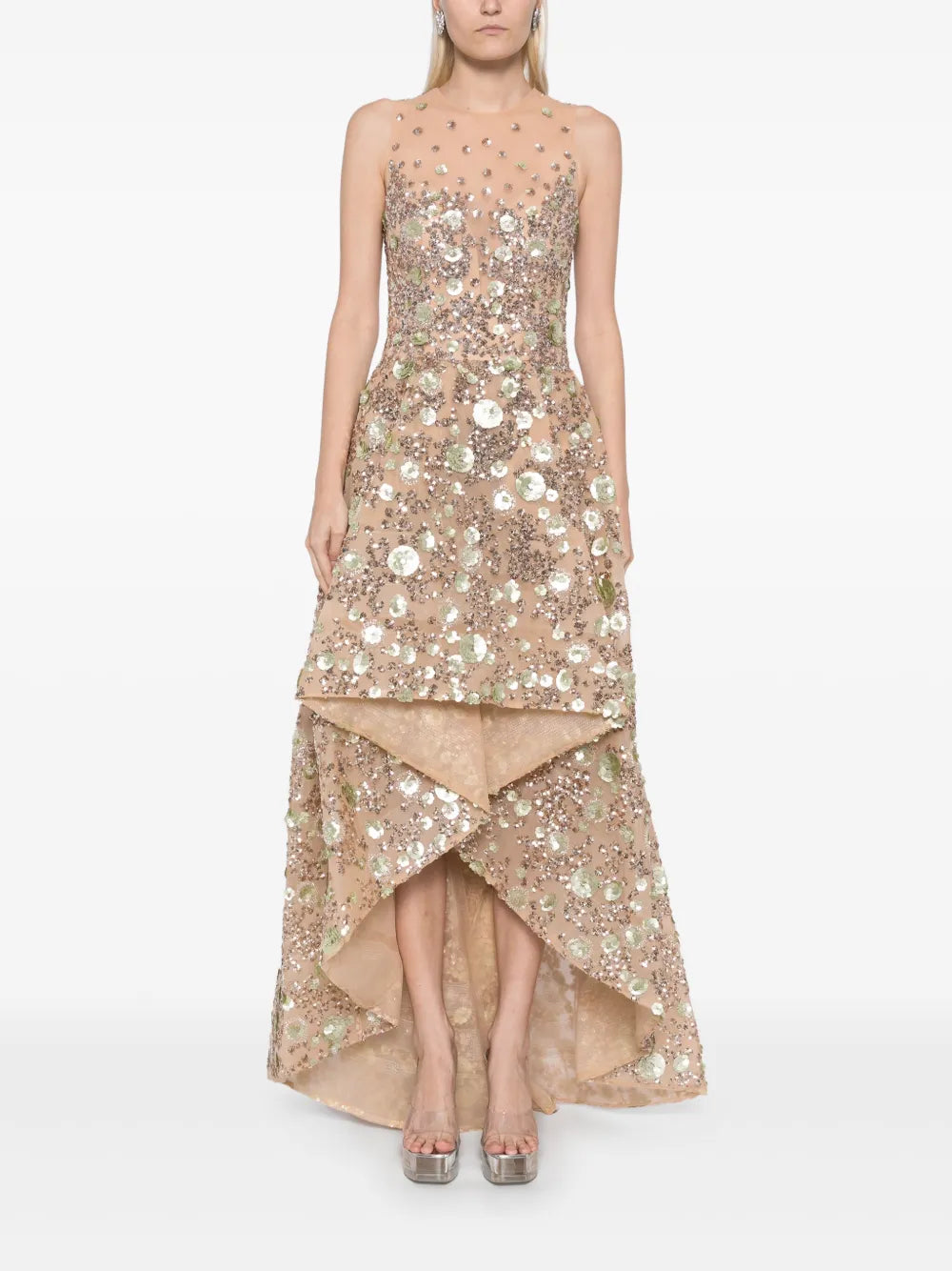 Bead-Embellished Tulle Gown