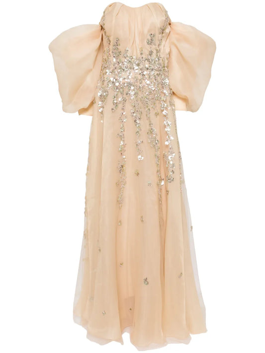 Off-Shoulder Beaded Dress