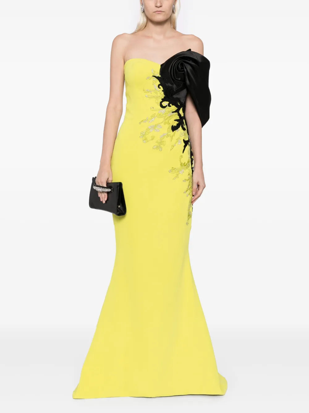One-Shoulder Embroidered Gown