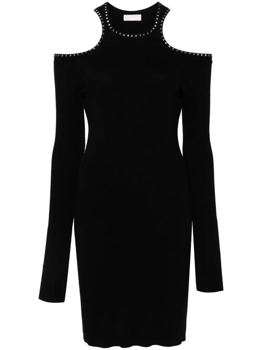Stud-Embellished Mini Dress