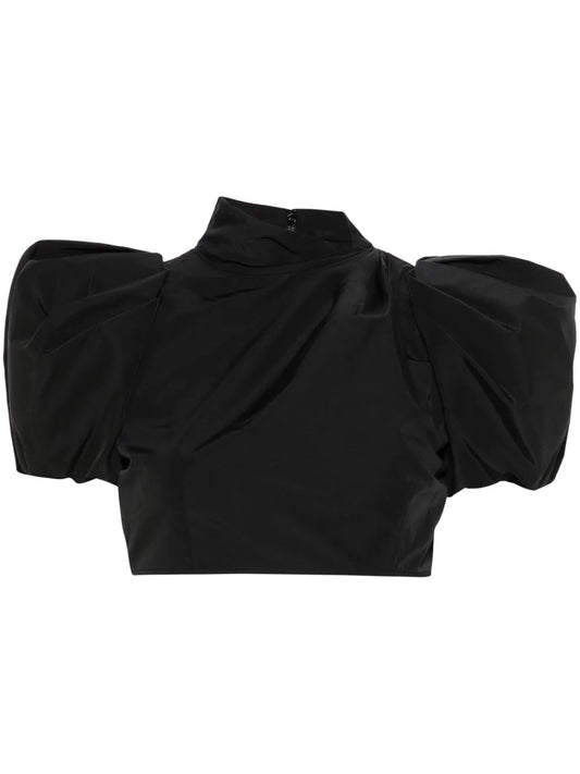 Puff-Sleeve Cropped Top