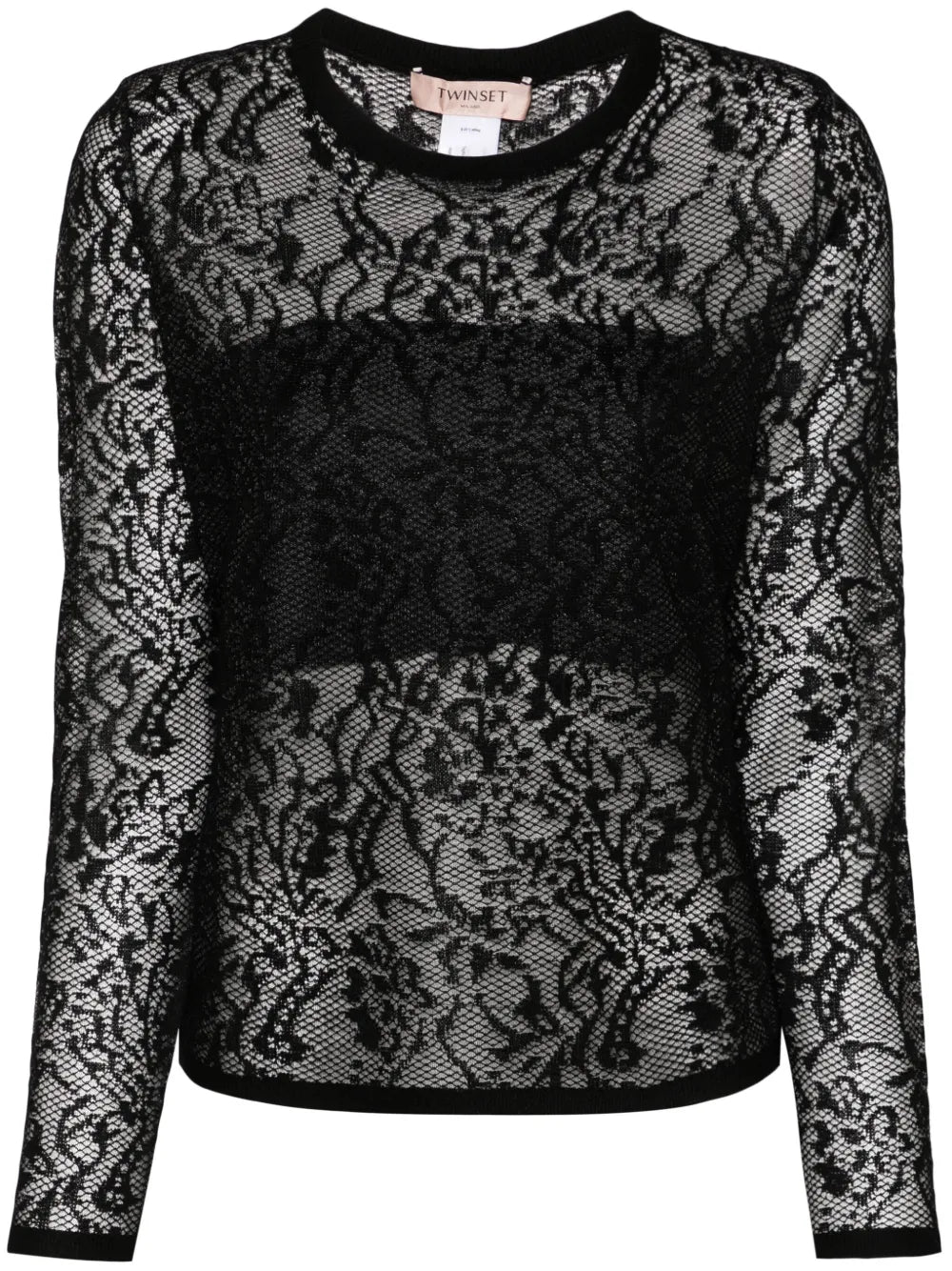 Lace-Effect Jacquard Top