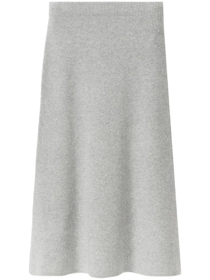 Ribbed-Knit Midi Skirt