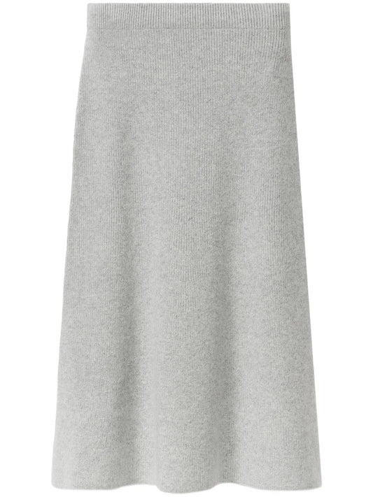 Ribbed-Knit Midi Skirt