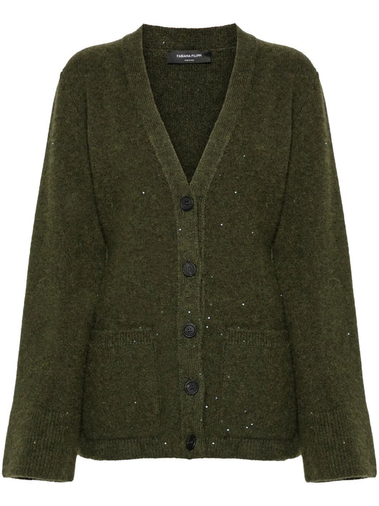 Sequin-Embellished Cardigan