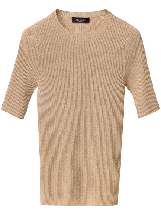 Ribbed Knit T-Shirt