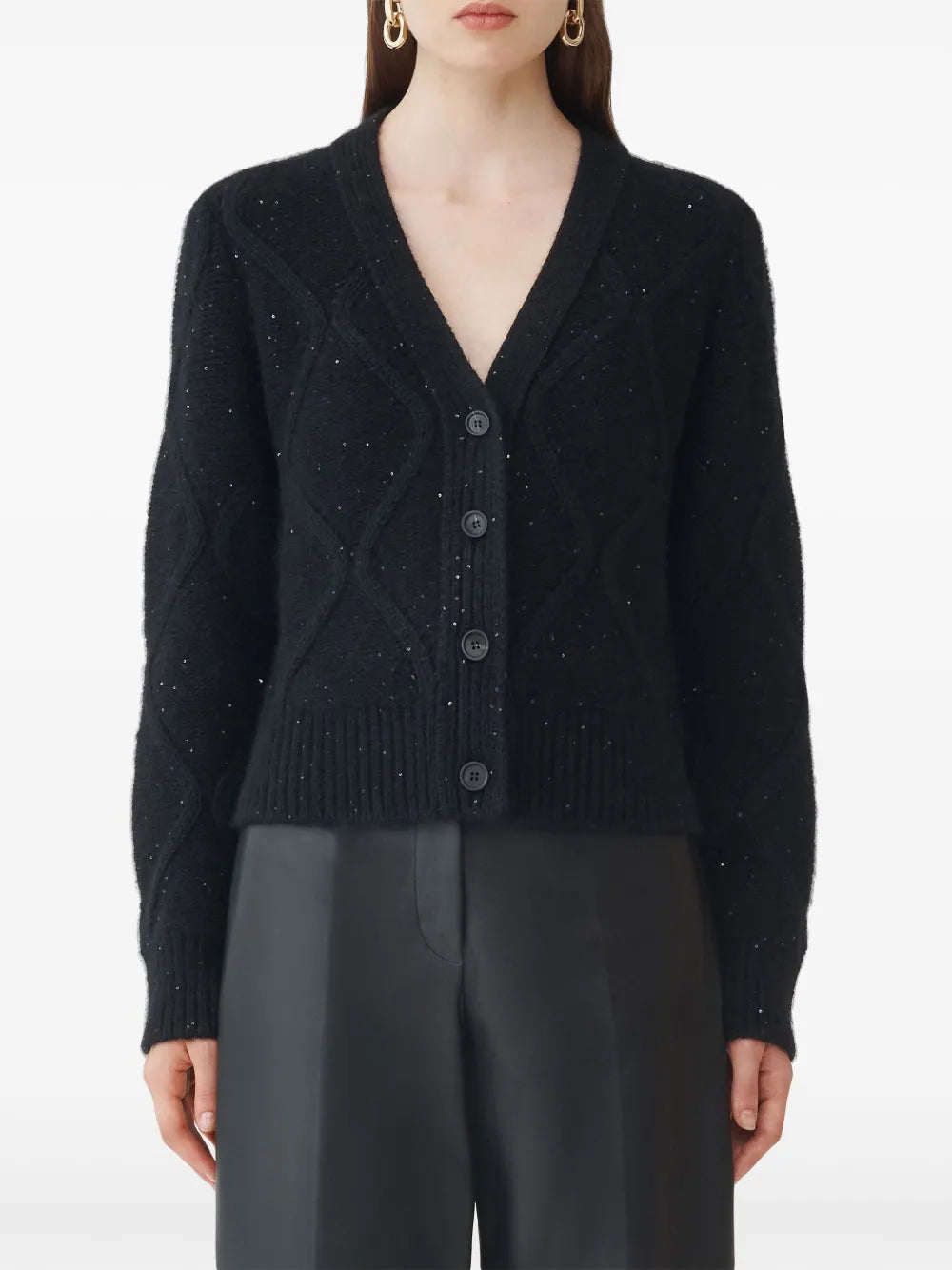 Sequin-Embellished Cardigan
