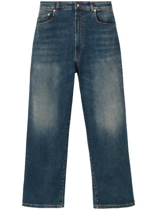 Stretch-Cotton Straight-Leg Jeans