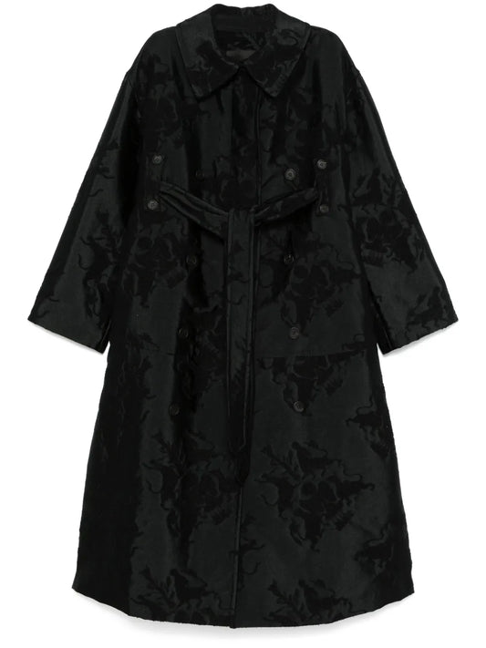 Floral-Jacquard Coat