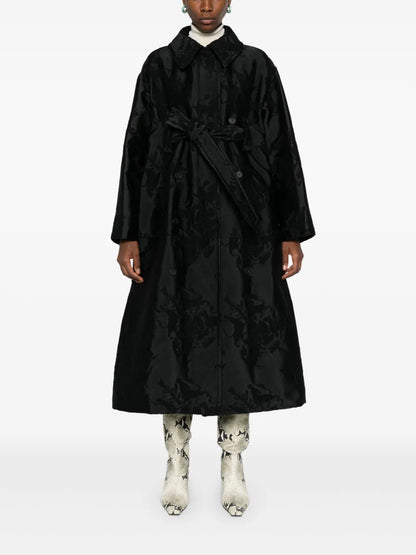 Floral-Jacquard Coat