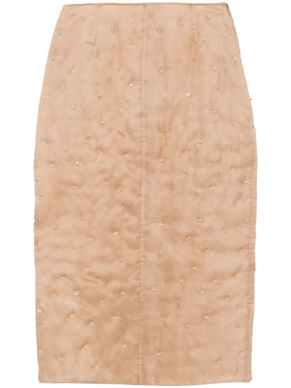 Bead-Detailing Midi Skirt