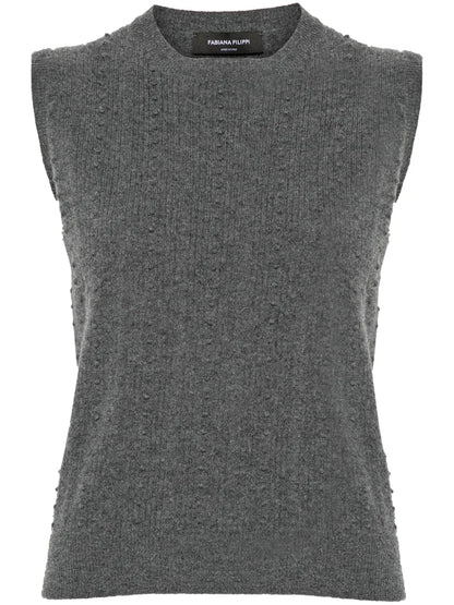 Bubble-Stitch Knitted Vest