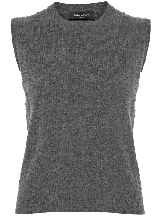 Bubble-Stitch Knitted Vest