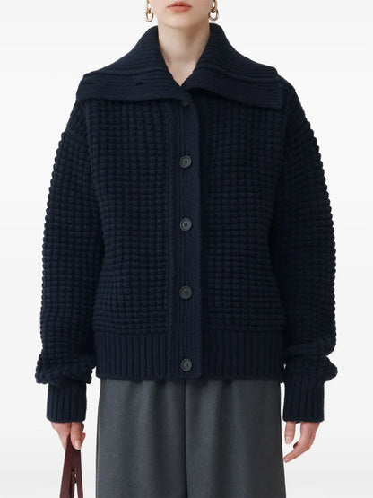 Waffle-Knit Cardigan