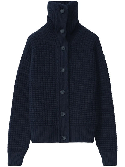 Waffle-Knit Cardigan
