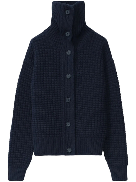 Waffle-Knit Cardigan