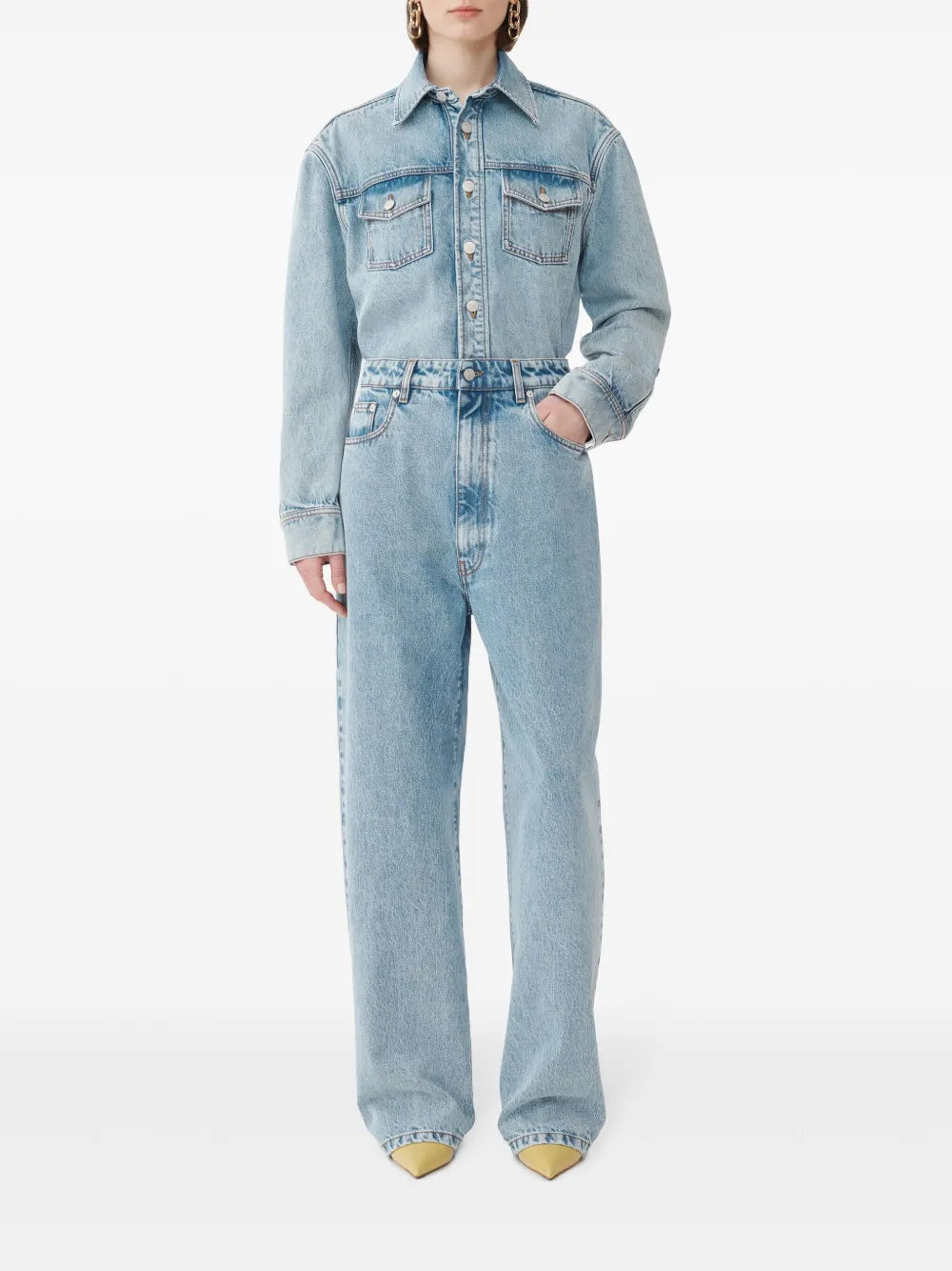 Cotton High-Waisted Jeans