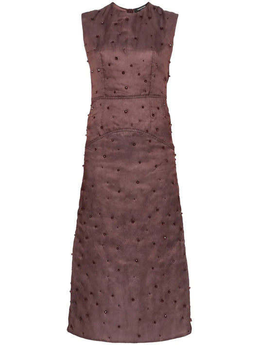Silk Padded Midi Dress