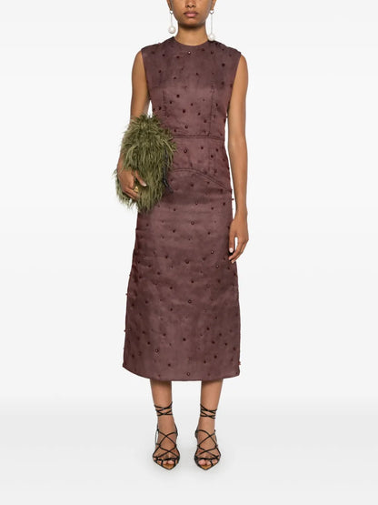 Silk Padded Midi Dress