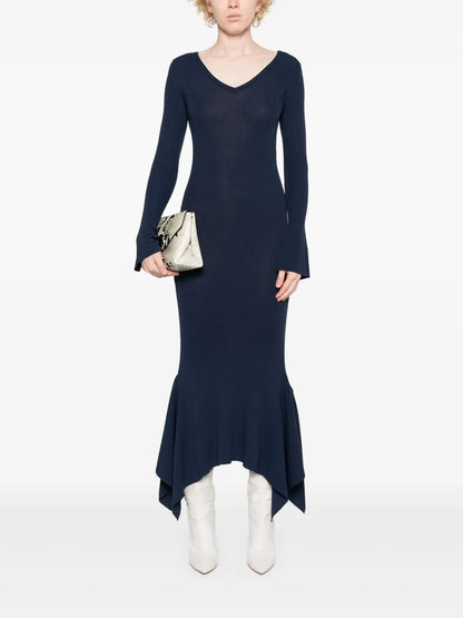 Belted Ruffled Midi Dress