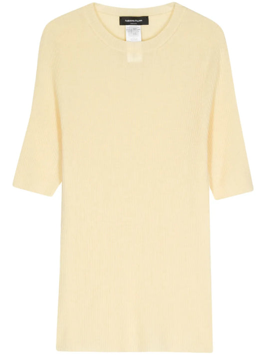 Crew-Neck Ribbed T-Shirt