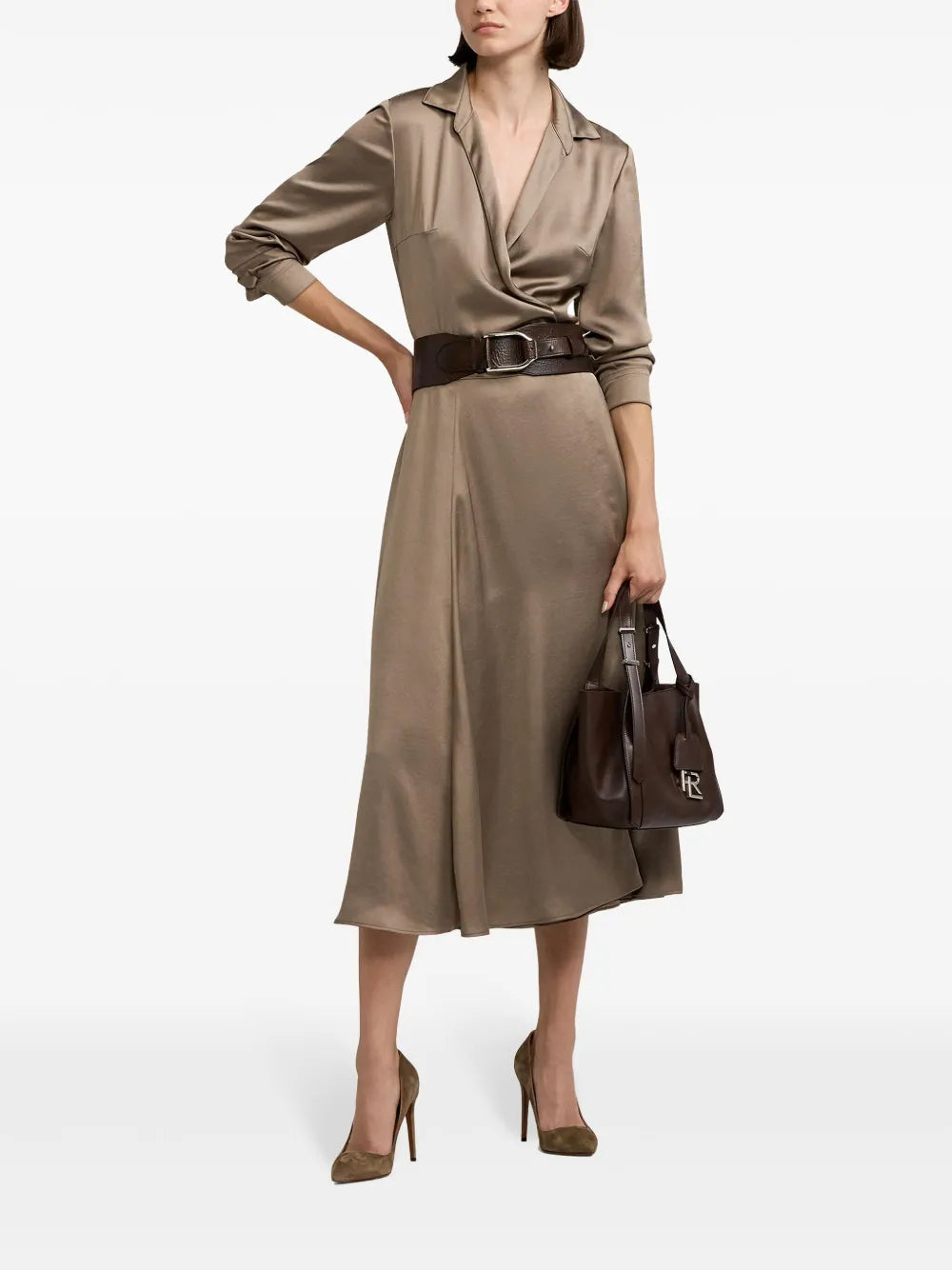Washed Charmeuse Shirt Dress