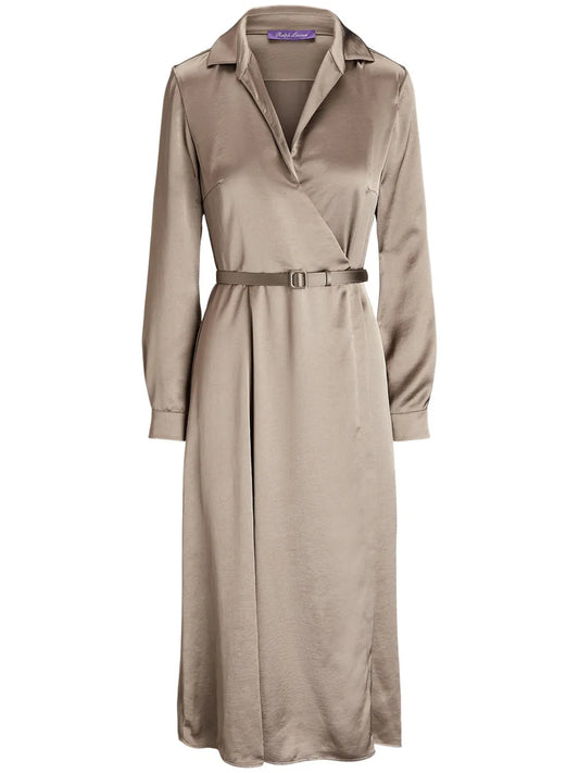 Washed Charmeuse Shirt Dress