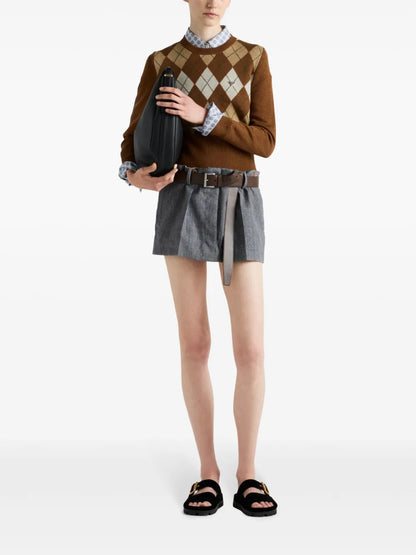 Pinstripe-Print Skirt
