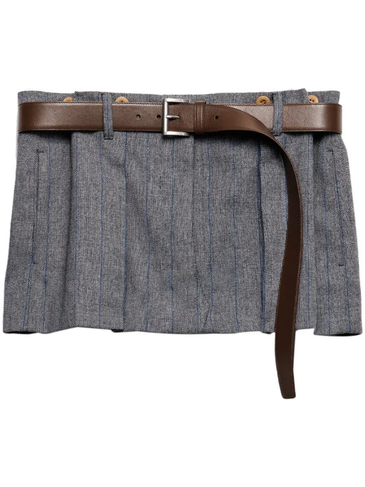 Pinstripe-Print Skirt