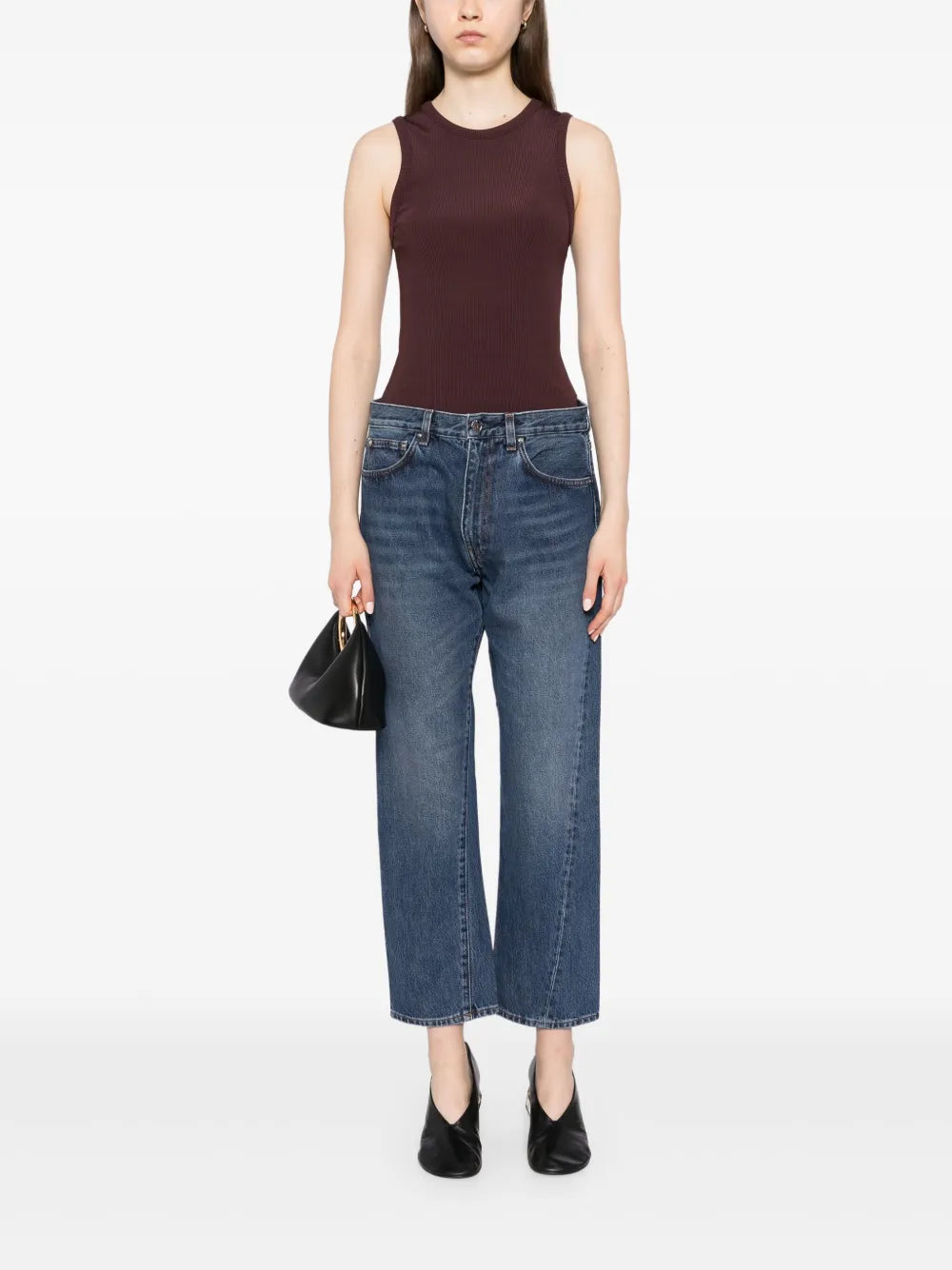 Twisted-Seam Straight-Leg Jeans