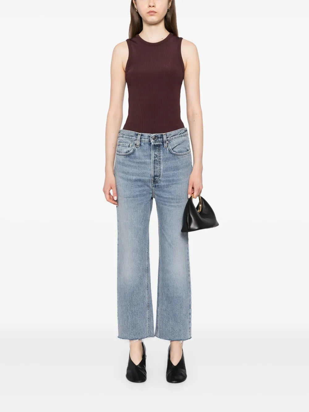 Whiskering-Effect Straight-Leg Jeans