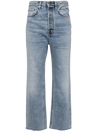 Whiskering-Effect Straight-Leg Jeans