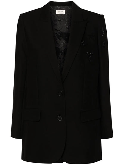 Rhinestone-Embellished Blazer