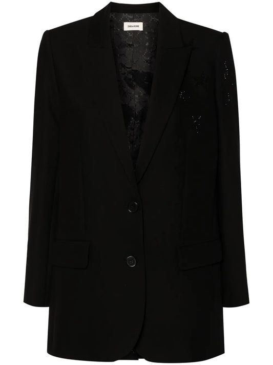 Rhinestone-Embellished Blazer