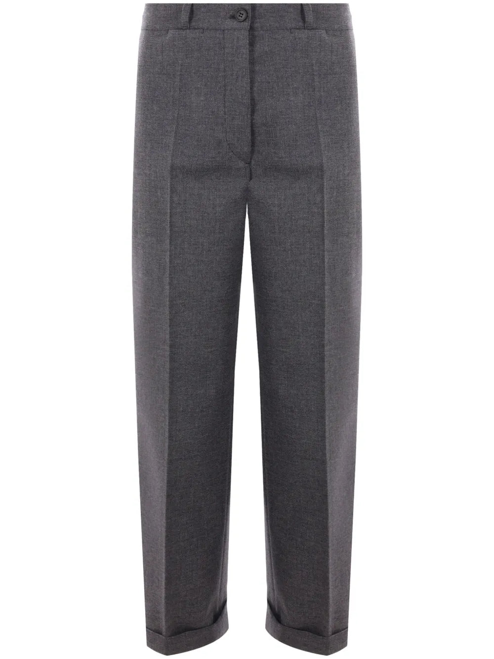 Mid-Rise Wool Tailored Trousers
