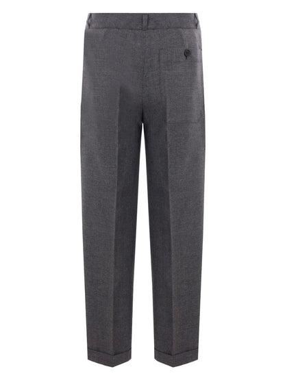 Mid-Rise Wool Tailored Trousers