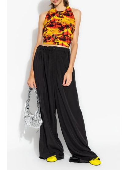 High-Waisted Oversized Trousers