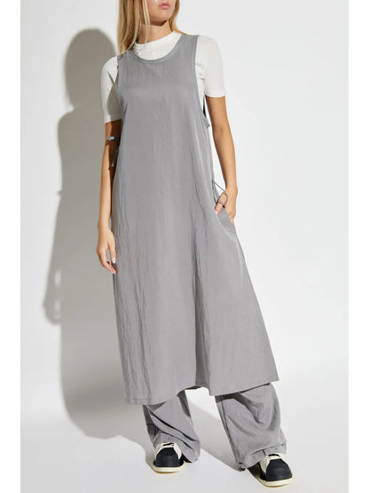 Bungee-Laced Twill Dress