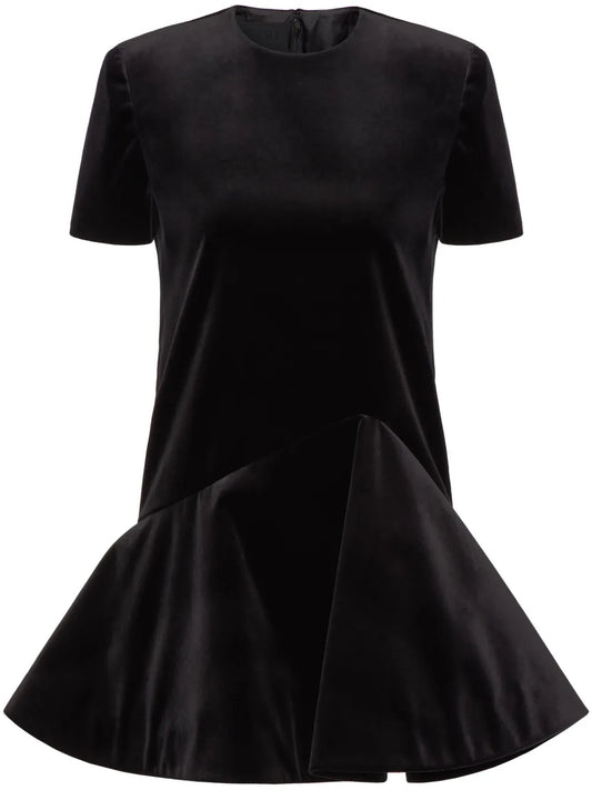 Asymmetric-Hem Mini Dress