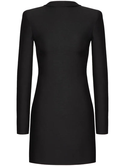 Mock-Neck Low-Back Dress
