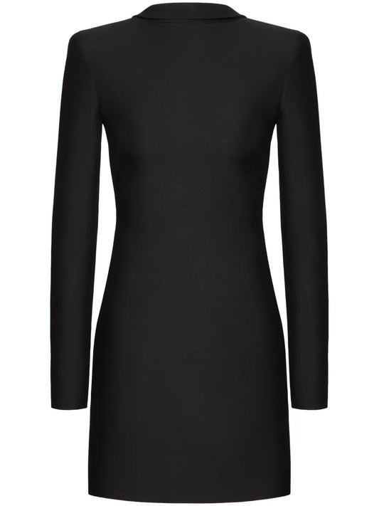 Mock-Neck Low-Back Dress