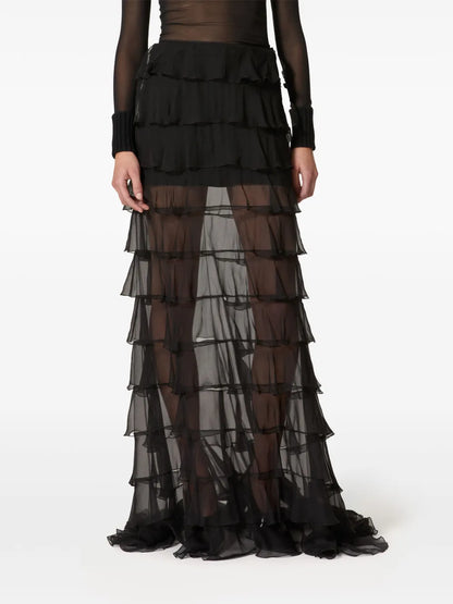 Semi-Sheer Maxi Skirt