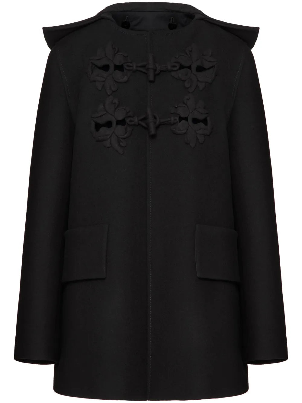 Embroidered Hooded Coat