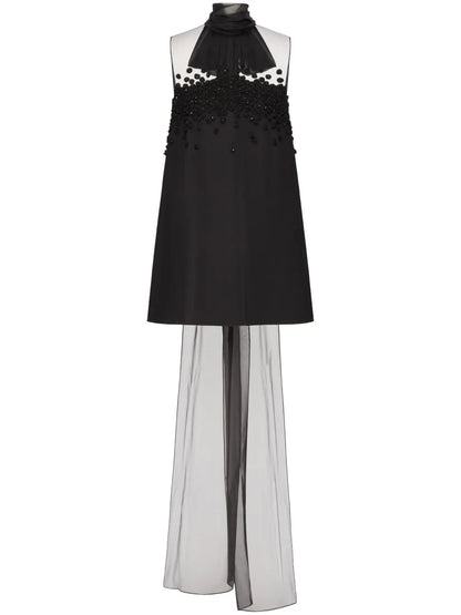 Sequin-Embellished Silk Mini Dress