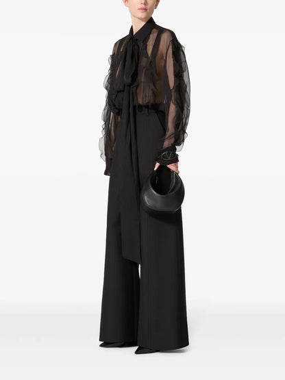 Wide-Leg Tailored Trousers