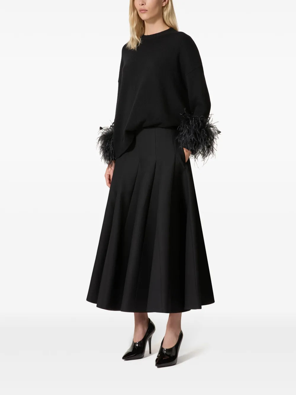 Crepe Couture Midi Skirt