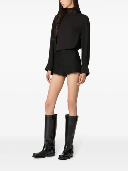 Lace-Detail Mini Shorts