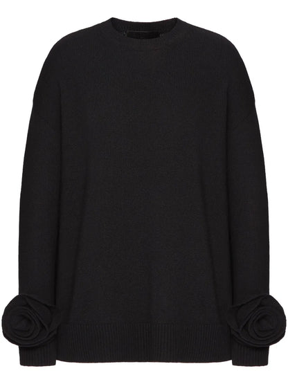 Rose-Appliqué Sweater